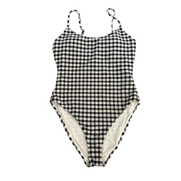 Andie Multicolor Gingham Print The Amalfi Seersucker One-Piece Swimsuit Size M - Picture 11 of 11